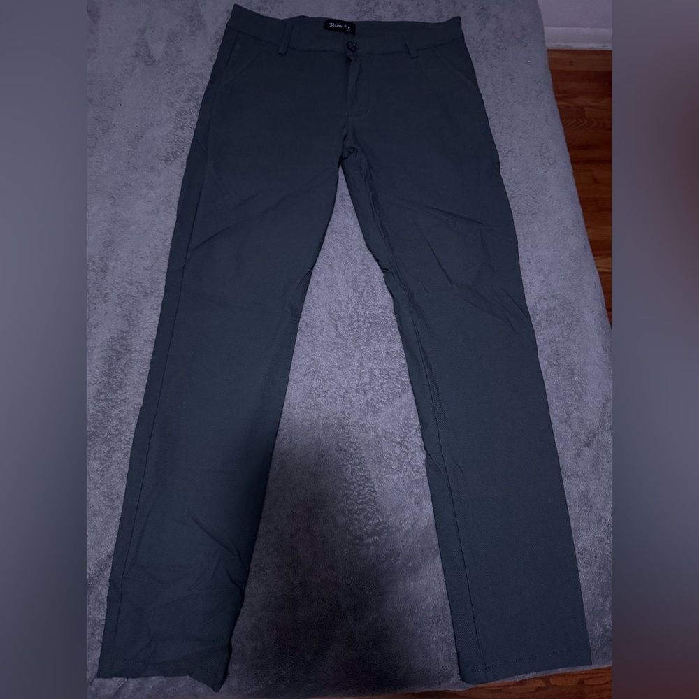 Gingtto Grey Mens Dress Pants Slim Fit Stretch Fashion Plaid Pant Skinny Leg